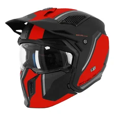 CASQUE TRIAL MT STREETFIGHTER SV S TWIN C5 NOIR MAT/ROUGE XL  SIMPLE ECRAN TRANSPARENT TRANSFORMABLE AVEC MENTONNIERE AMOVIBLE (LIVRE AVEC UN ECRAN SUPPLEMENTAIRE MIROIR) (ECE 22.06)