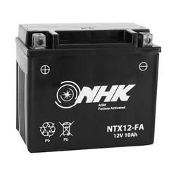 BATTERIE 12V 10 Ah NTX12 NHK FA SANS ENTRETIEN PRETE A L'EMPLOI (Lg150xL87xH130mm) (ACTIVEE EN USINE - QUALITE PREMIUM - EQUIVALENT YTX12-BS)