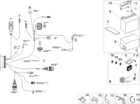 Circuit electrique arrière