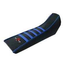 HOUSSE DE SELLE 50 A BOITE KRM PRO RIDE POUR DERBI 50 SENDA X-TREME 2000>2010, X-RACE 2000>2010/GILERA 50 SMT 2003>2010 NOIR/BLEU