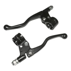 LEVERS KIT FOR MOPED - ALU BLACK Short M84 SINGLE FIXATION (PAIR)  -SELECTION P2R-