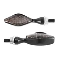 CLIGNOTANT MOTO AVOC MINI SAKA 12 LEDS ORANGE BASE ALU FUME/NOIR (L 73mm / H 22mm / L 23mm) (HOMOLOGUE CE) (PAIRE)