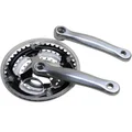 PEDALIER VTT P2R 7/8V. ALU ARGENT 170mm 42-34-24 AVEC PARE CHAINE (BOITIER 118mm)