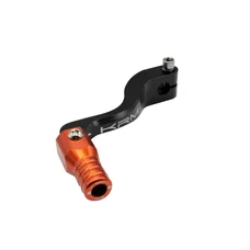 SELECTEUR DE VITESSE KRM PRO RIDE MINARELLI 50 AM6/BETA 50 RR/RIEJU 50 MRT/SHERCO 50 SM-R, SE-R ALU CNC NOIR/ORANGE (PLIABLE)