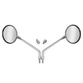 MIRROR FOR SCOOT REPLAY ROUND 103mm CHROMED Ø 8 + 2 REDUCERS M10 (PAIR)