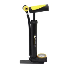 POMPE A PIED MINI VTT MICHELIN AVEC MANOMETRE PIED PLIABLE ALU/RESINE 8 BARS VP/VS POIGNEE EN T