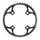 CHAINRING FOR MTB 4 ARMS - Ø104 TA CHINOOK TRIPLE 44 Teeth- External BLACK ALU FOR SHIMANO / SRAM / RACE FACE / FSA 8/9 Speed.