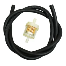 FUEL HOSE KIT 6x9  BLACK + PAPER CYLINDRIC FUEL FILTER Ø6 - (1M) (MADE IN FRANCE)