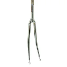 FORK- FOR ROAD BIKE 700C STEEL CHROME- CURVED - THREADED STEERER Ø 1"-22.2 INNER