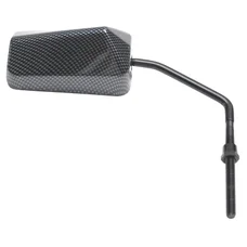 MIRROR FOR SCOOT REPLAY F1  Ø 8 REVERSIBLE CARBON (x1) -LONG ARM- BLACK- ** (SOLD WITH A Ø 8mm LEFT THREAD ADAPTOR)