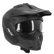 CASQUE TRIAL ADX AT700 NOIR MAT XXL (2XL) SIMPLE ECRAN TRANSFORMABLE AVEC MENTONNIERE AMOVIBLE (LIVRE AVEC UN ECRAN SUPPLEMENTAIRE FONCE) (ECE 22.06)