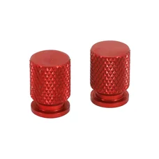 BOUCHON DE VALVE MOTO/SCOOT/CYCLO ALU ROUGE (PAIRE)  -AVOC-