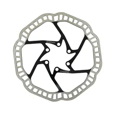 DISQUE DE FREIN VTT 6 TROUS NEWTON BRAKCO COMPATIBLE SHIMANO ET AUTRES 160mm ARGENT CENTRE NOIR + 6 VIS
