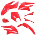 CARROSSERIE/CARENAGE 50 A BOITE ADAPTABLE DERBI 50 SENDA DRD 2011> ROUGE BRILLANT (KIT 8 PIECES)  -P2R-