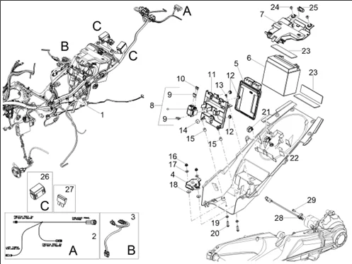 Circuit electrique arrière