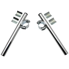 CLIP-ON HANDLEBAR-REPLAY Ø 32/35mm - STEEL-  CHROME (PAIRE) -SELECTION P2R-