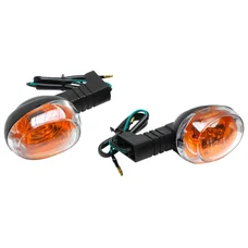 CLIGNOTANT SCOOT ADAPTABLE MBK 50 BOOSTER 2004>/YAMAHA 50 BWS 2004> AR TRANSPARENT/NOIR (HOMOLOGUE CE) (PAIRE)  -REPLAY-