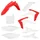 CARROSSERIE/CARENAGE MOTO MX HONDA 250 CRF R 2014>2017, 450 CRF R 2013>2016 BLANC/ROUGE HONDA (COULEUR OEM) (KIT PLASTIQUES 9 PIECES)  -POLISPORT-