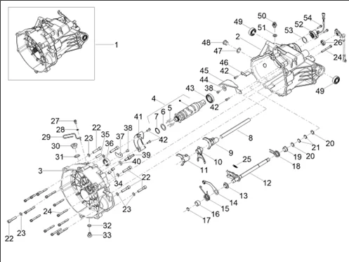 Boîte de vitesses / Selecteur / Desmodromique
