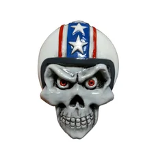 STICKER LETHAL THREAT 3D SKULL HELMET WHITE