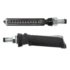CLIGNOTANT SEQUENTIEL MOTO AVOC FUJI 12 LEDS BASE ABS TRANSPARENT/NOIR (L 79mm / H 11mm / L 18mm) (HOMOLOGUE E) (PAIRE)