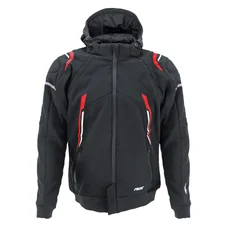 VESTE/BLOUSON ADX RSX NOIR/ROUGE     XS  AVEC CAPUCHE AMOVIBLE (AVEC PROTECTIONS/SANS PLAQUE DORSALE)  (HOMOLOGUE NF EN 17092-4 : 2020)