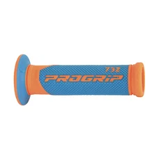 REVETEMENT POIGNEE PROGRIP SCOOTER ON ROAD 732 DOUBLE DENSITE FLUO DESIGN ORANGE FLUO/BLEU LIGHT CLOSED END 125mm (PAIRE)