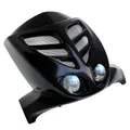 FRONT FAIRING FOR SCOOT  BCD FOR  MBK 50 STUNT/YAMAHA 50 SLIDER XTREME WITH BLACK DUAL HEADLIGHT + BLACK PROTECTION GRILL.