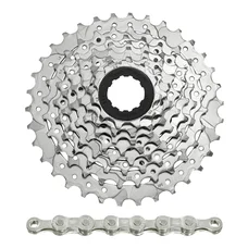 CASSETTE ET CHAINE 8V. SUNRACE M66 11-32 VTT POUR SHIMANO/SRAM NICKELAVEC CHAINE CNM84 116 MAILLONS  (LIVRE EN BOITE)  (11-13-15-18-21-24-28-32)