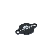 OBTURATEUR POMPE A HUILE 50 A BOITE KRM PRO RIDE POUR MINARELLI 50 AM6/DERBI 50 SENDA, GPR ALU CNC NOIR (MODELE REVERSIBLE)