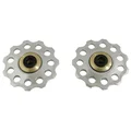DERAILLEUR PULLEY- P2R  9/10 SPEED -ALUMINIUM-SILVER-ON BEARINGS 10 teeth (SET OF 2)