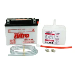 BATTERY 12V  4 Ah YB4L-B WA NITRO WITH MAINTENANCE DELIVERED WITH ACID PACK (Lg120xWd70xH92) EQUALS YB4L-B