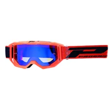 MASQUE/LUNETTES CROSS PROGRIP 3300 FL VISION GO MULTILAYERED ORANGE FLUO ECRAN MIROIR BLEU ANTI-RAYURES/ANTI U.V./ANTI-BUEE (HOMOLOGUE CE-EN-N- AC-96025 REV.2)