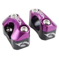 PONTET DE GUIDON UNIVERSEL VOCA HB28 V2 ALU CNC ADAPTATEUR DIAM 28,6mm NOIR/VIOLET (ENTRAXE FIXATION 32,20 A 34,80mm) (PAIRE)