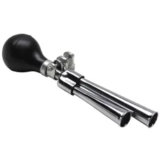 BELL- HORN  CHROME-DOUBLE TROMPET  (SOLD ON CARD)