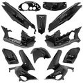 CARROSSERIE/CARENAGE SCOOT ADAPTABLE GILERA 50 RUNNER 1997>2005 NOIR BRILLANT (KIT 12 PIECES)  -P2R-