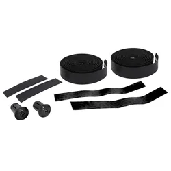 RUBAN DE GUIDON / CINTRE BTP PERFORMANCE PRO NOIR MOTIFS SYMETRIQUES NOIR BRILLANT AVEC BOUCHONS (CONFORTABLE EPAISSEUR 3mm)