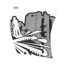 DECAL-  "PIAGGIO GENUINE PART" 50 TYPHOON 2018> FOR WHITE 544 or JAUNE 979/A VERSION  -2H002557000A2-