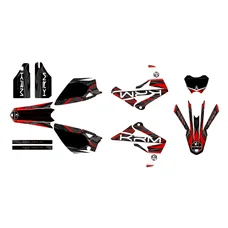 KIT DECO AUTOCOLLANT/STICKER 50 A BOITE KRM PRO RIDE POUR RIEJU 50 MRT 2009>2021 NOIR/ROUGE (COMPLET)