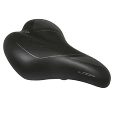 SADDLE- NEWTON FOR URBAN BIKE GRAY LINE "FOR LADY" GEL+SPRINGS - BLACK 265x184mm -STEEL RAIL - BLACK