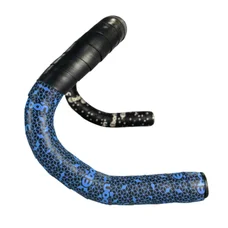 RUBAN DE GUIDON / CINTRE NEWTON EBON NOIR DEGRADE BLEU AVEC BOUCHONS (CONFORTABLE EPAISSEUR 2.6mm)