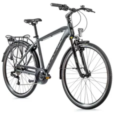 VELO MUSCULAIRE CITY BIKE 28 LEADER FOX FERRARA HOMME GRIS 8V (20,5'' - H53cm - TAILLE XL - POUR ADULTE DE 183cm à 190cm)