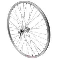 WHEEL FOR MTB- 26" ER10 FRONT- SILVER- DOUBLE-WALLED - ALUMINIUM HUB - QUICK RELEASE