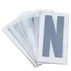 LETTRE PLAQUE PVC MOTO/SCOOTER 45mm  N  (VENDU PAR 10)