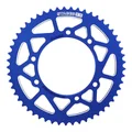 REAR CHAIN SPROCKET FOR APRILIA 50 RX 2006>2017 / DERBI 50 SENDA X RACE 2004>2011 / RIEJU 50 MRT 2009> 420  53 Teeth ALU CNC BLUE (Ø 105/124/8.5)  -STAGE 6-