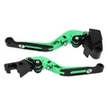 AVOC LEVERS KIT FOR MOTORBIKE KAWASAKI 900 Z900, 650 Z650 Adustable/rotationg - Anodized Green CNC (PAIR)  -AVOC-
