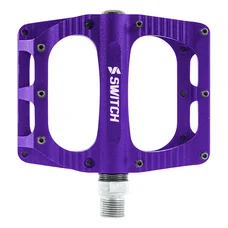 PEDALE VTT PLATEFORME DESCENTE / BMX SWITCH XL FREERIDE ALU CNC VIOLETTE FILETAGE 9/16 AVEC PICOTS (PAIRE) 110x100mm