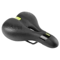 SELLE NEWTON CITY ERGONOMIC ELASTOMERE HOMME MODERATE NOIR A MEMOIRE DE FORME AVEC TROU CENTRAL 260x185mm