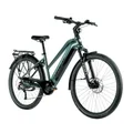 VELO ELECTRIQUE/VAE VTC 29 LEADER FOX SANDY FEMME VERT EMERAUDE BRILLANT 9V MOTEUR ROUE AR BAFANG 36V 45Nm BATTERIE 20Ah (18'' - H46cm - TAILLE M - POUR ADULTE DE 168cm à 178cm)
