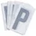 LETTRE PLAQUE PVC MOTO/SCOOTER 45mm  P  (VENDU PAR 10)